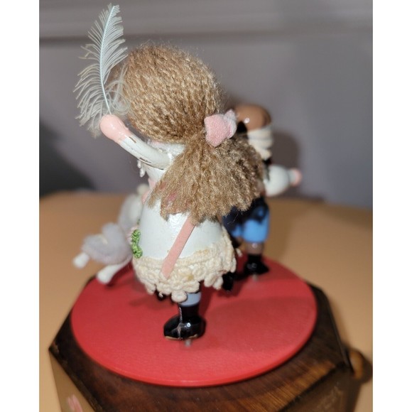 Kurt Adler Musical We Wish You a Merry Christmas Girl Boy Dog Rotate Wood 1983 - Picture 9 of 16